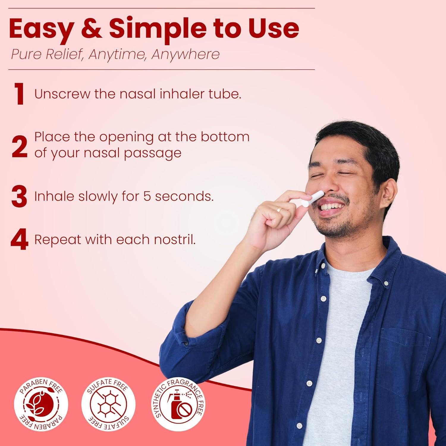 Inhalador Nasal MOXE Blaze | Aromaterapia 100% Natural | 3 Piezas