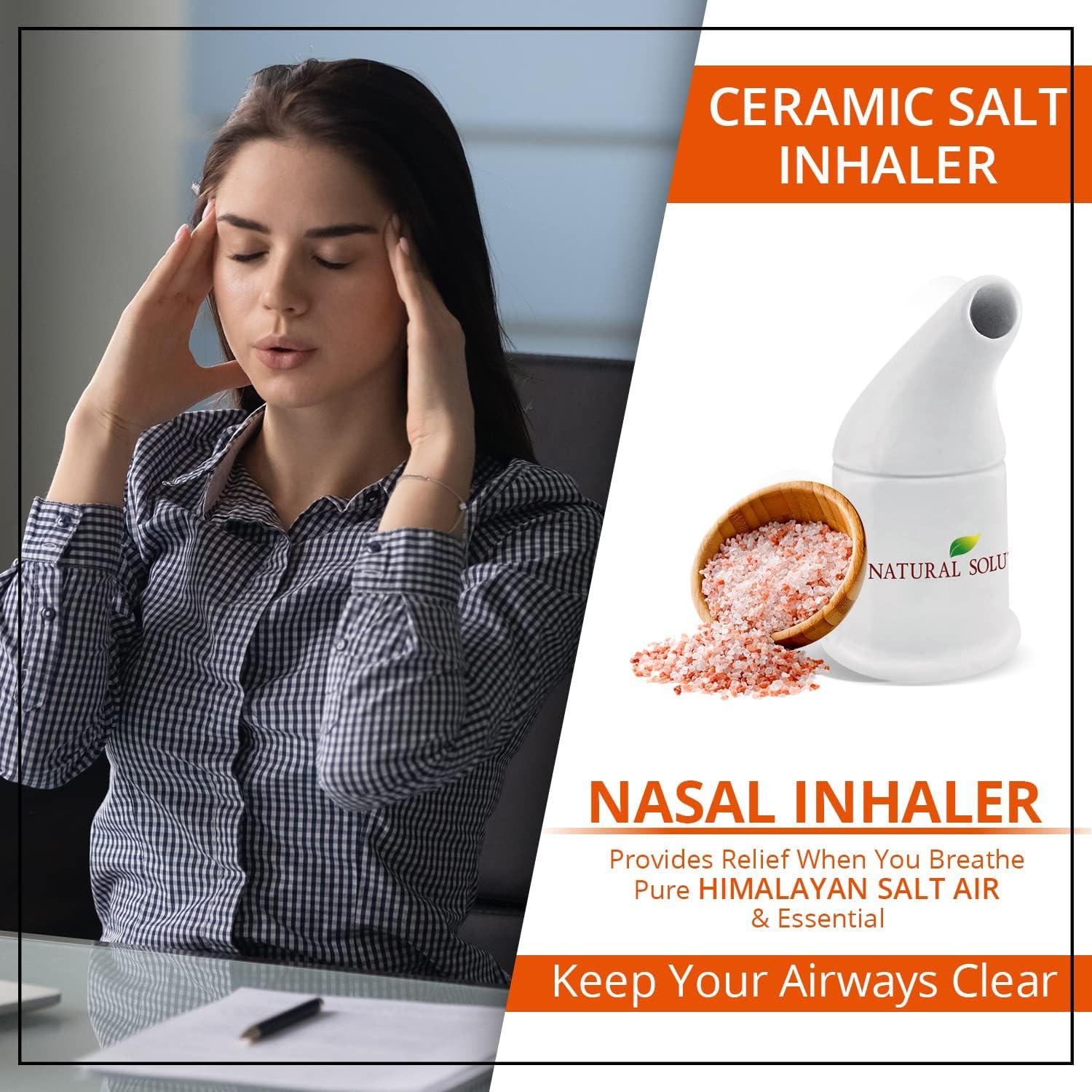 Inhalador de Sal Cerámico Solución Natural con Sal Rosa 340g
