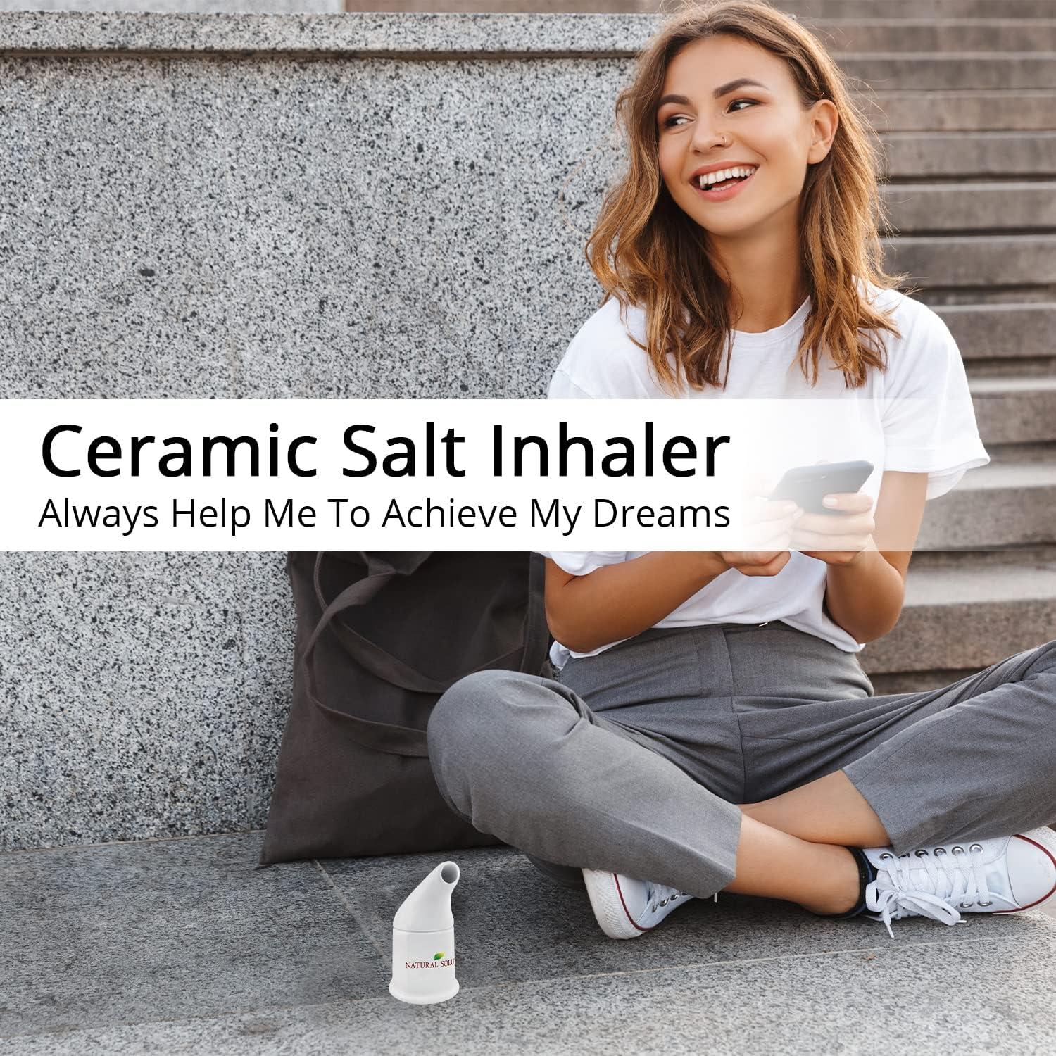 Inhalador de Sal Cerámico Solución Natural con Sal Rosa 340g