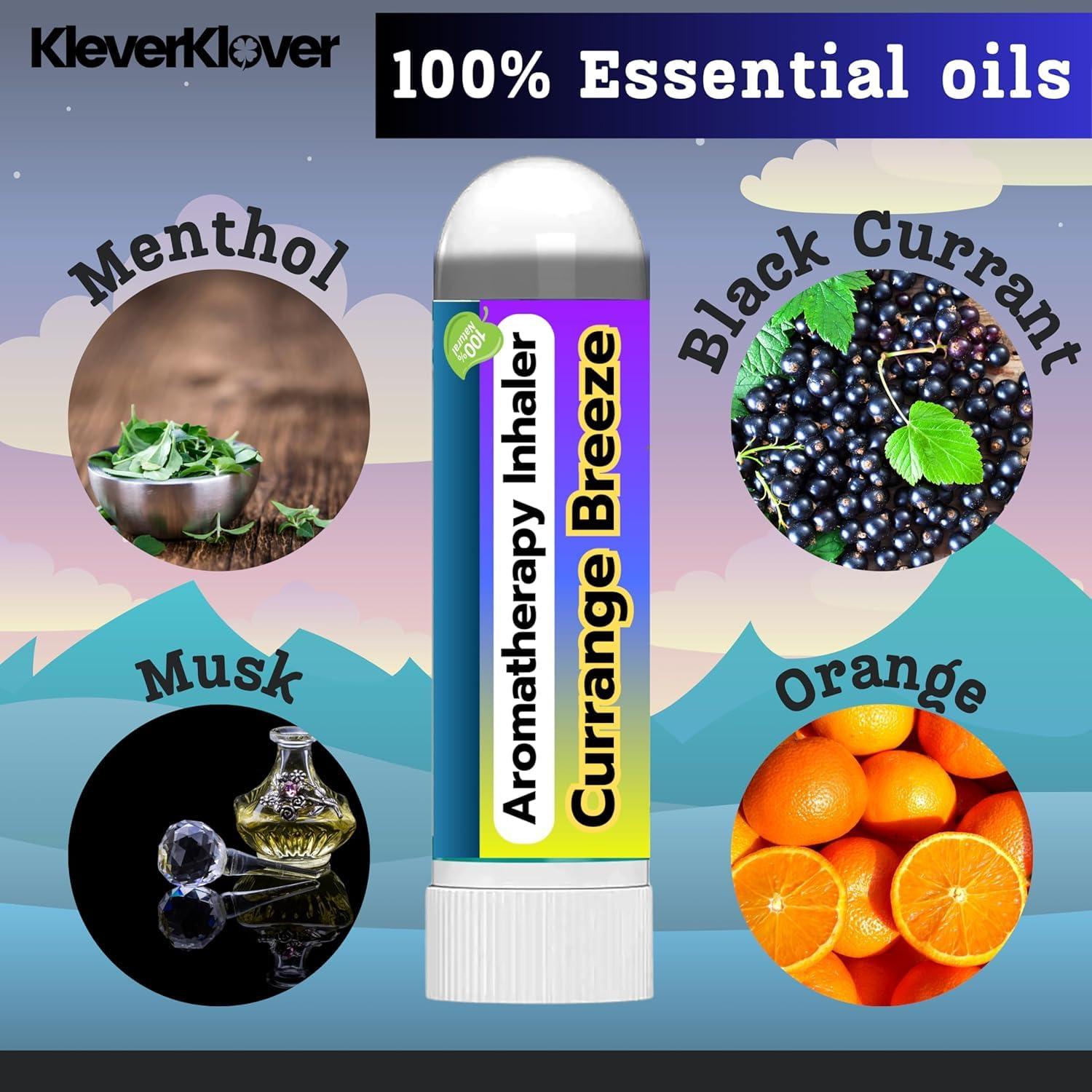 Inhalador Nasal de Aromaterapia KLEVERKLOVER - 4 Pcs Aceites Esenciales