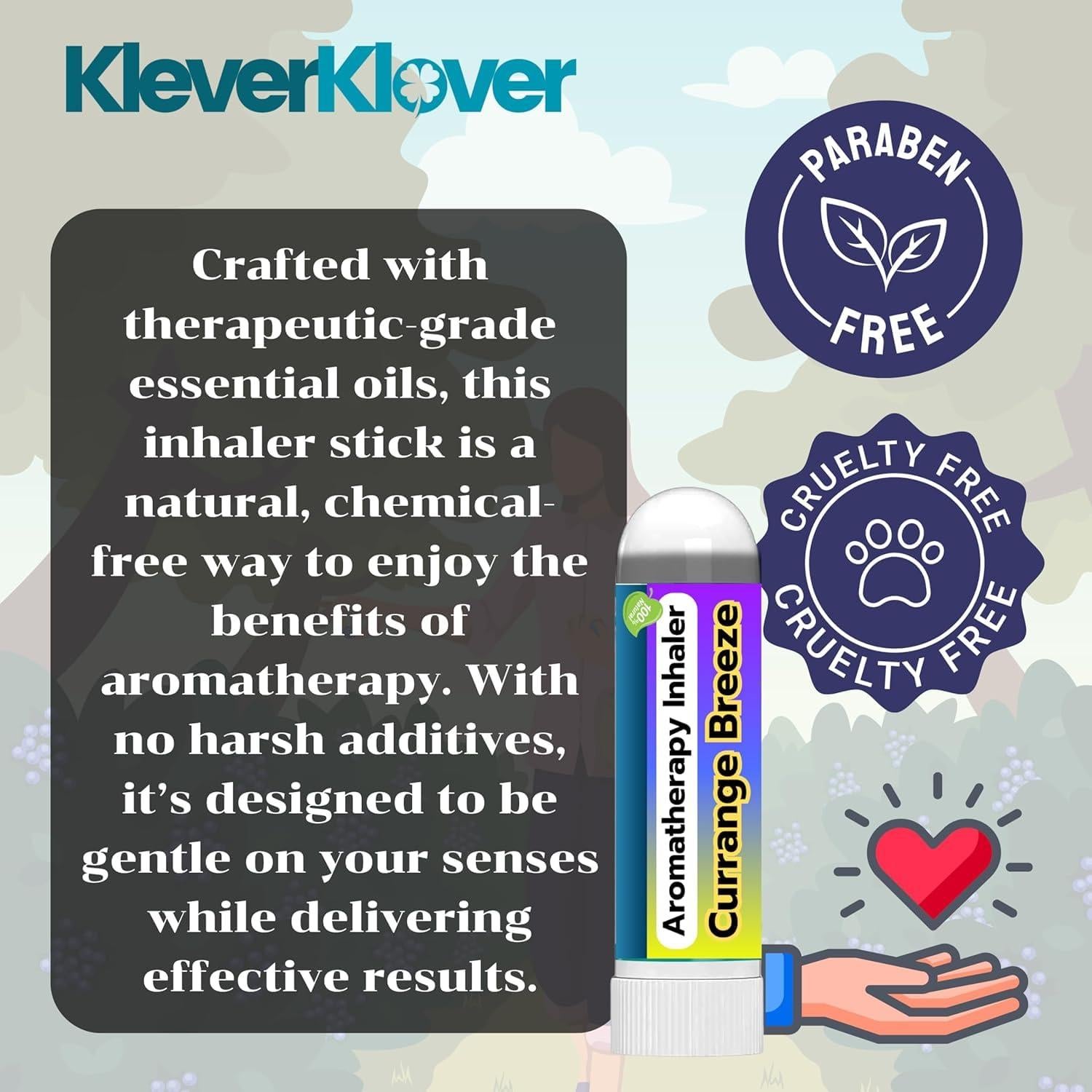 Inhalador Nasal de Aromaterapia KLEVERKLOVER - 4 Pcs Aceites Esenciales