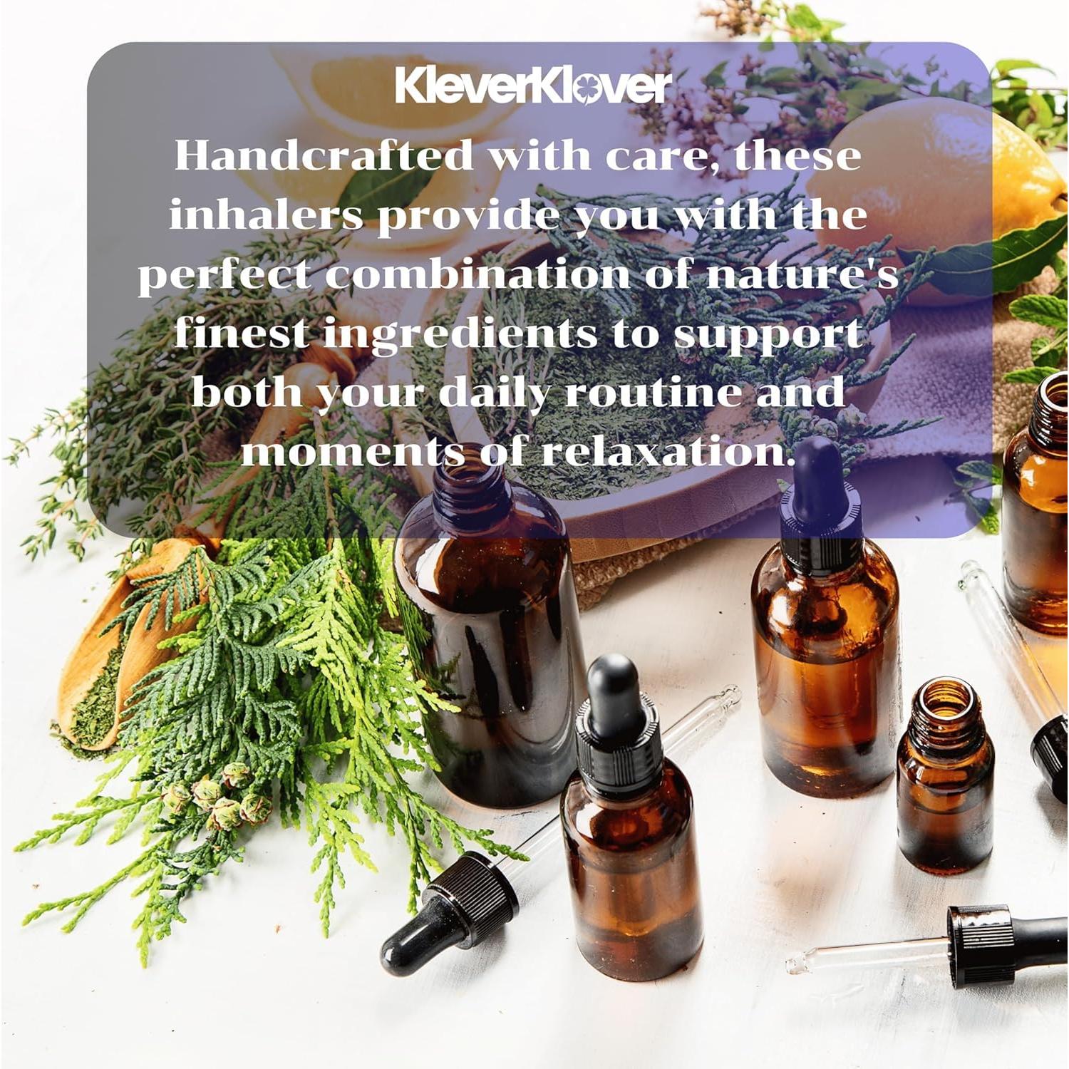 Inhalador Nasal de Aromaterapia KLEVERKLOVER - 4 Pcs Aceites Esenciales