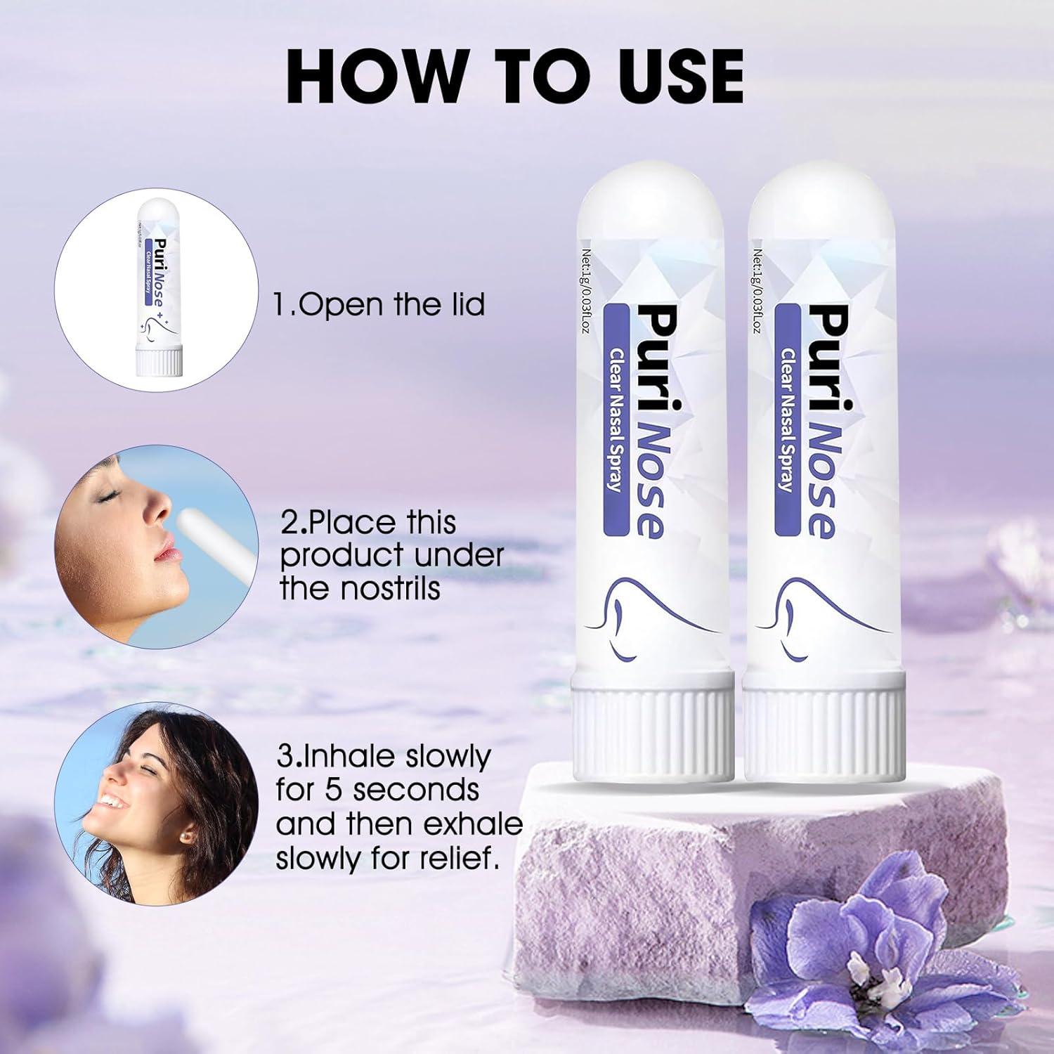 Inhalador Nasal PuriNose - 2 Piezas, Aire Fresco Natural