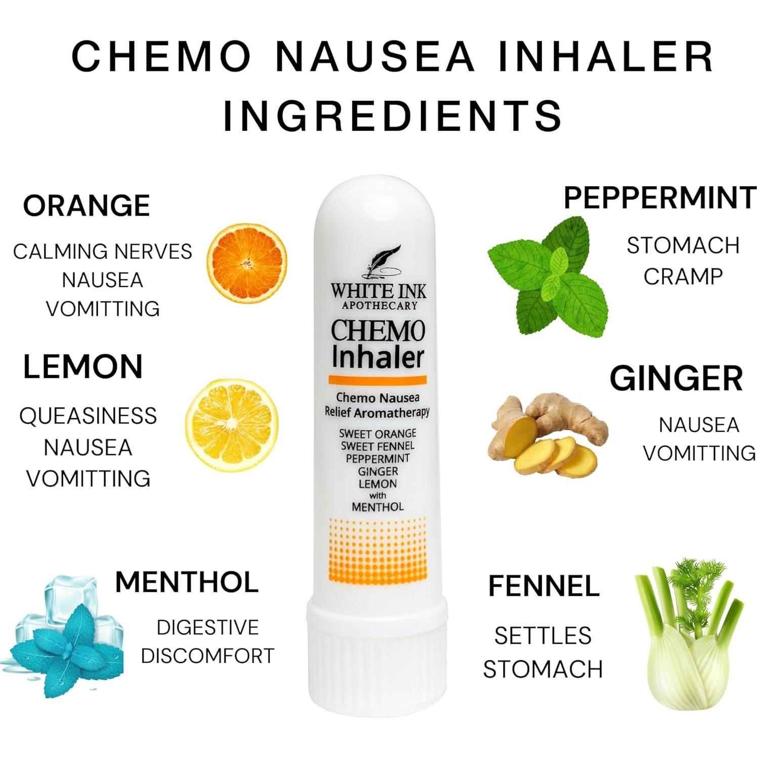 Inhalador Nasal de Aceite Esencial para Náuseas - White Ink Apothecary