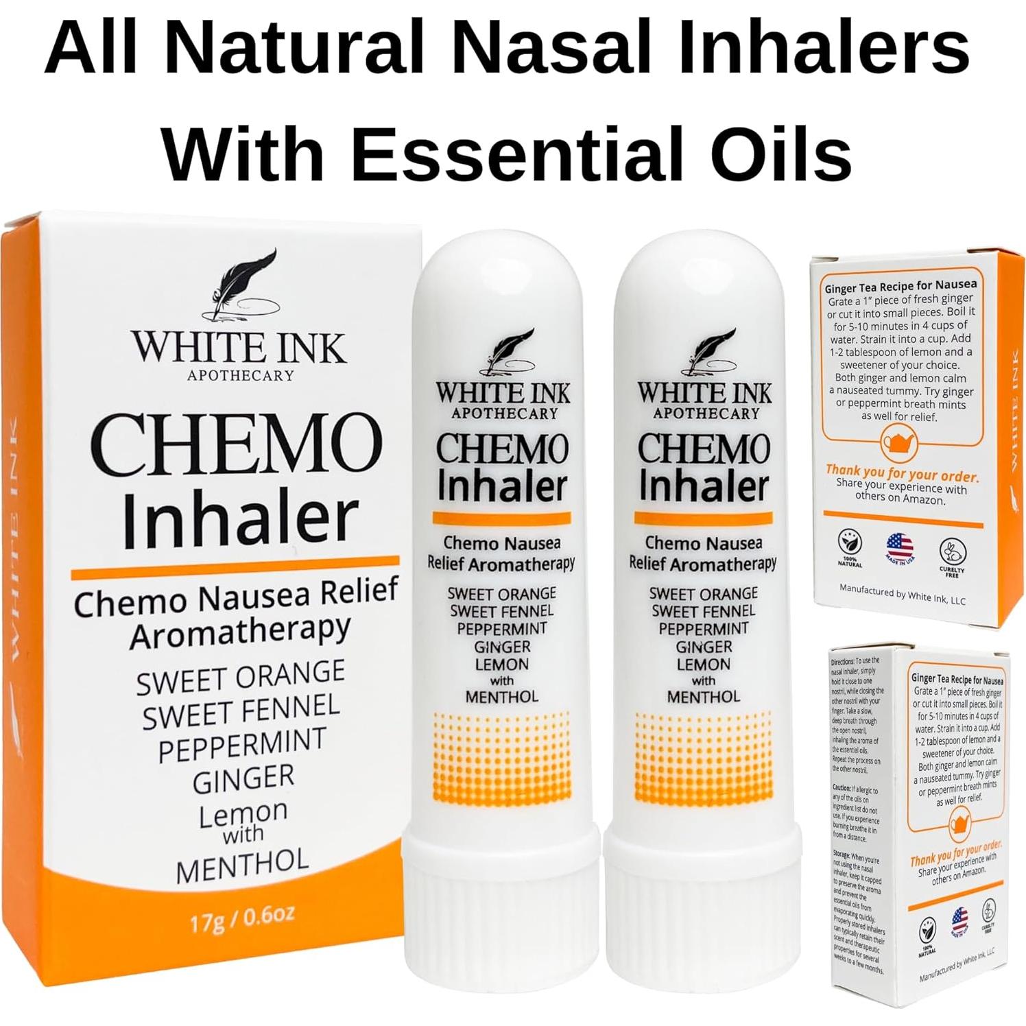 Inhalador Nasal de Aceite Esencial para Náuseas - White Ink Apothecary