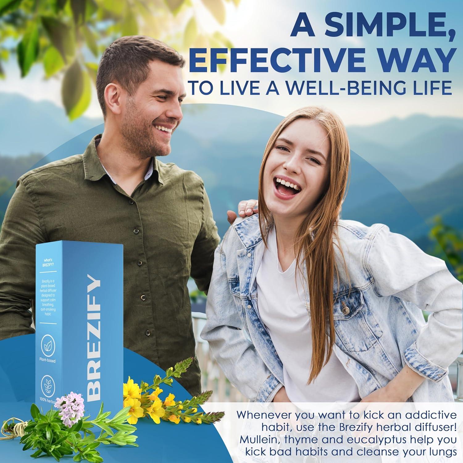 Inhalador Aromático Brezify Detox 1.0 - 600 Usos Natural