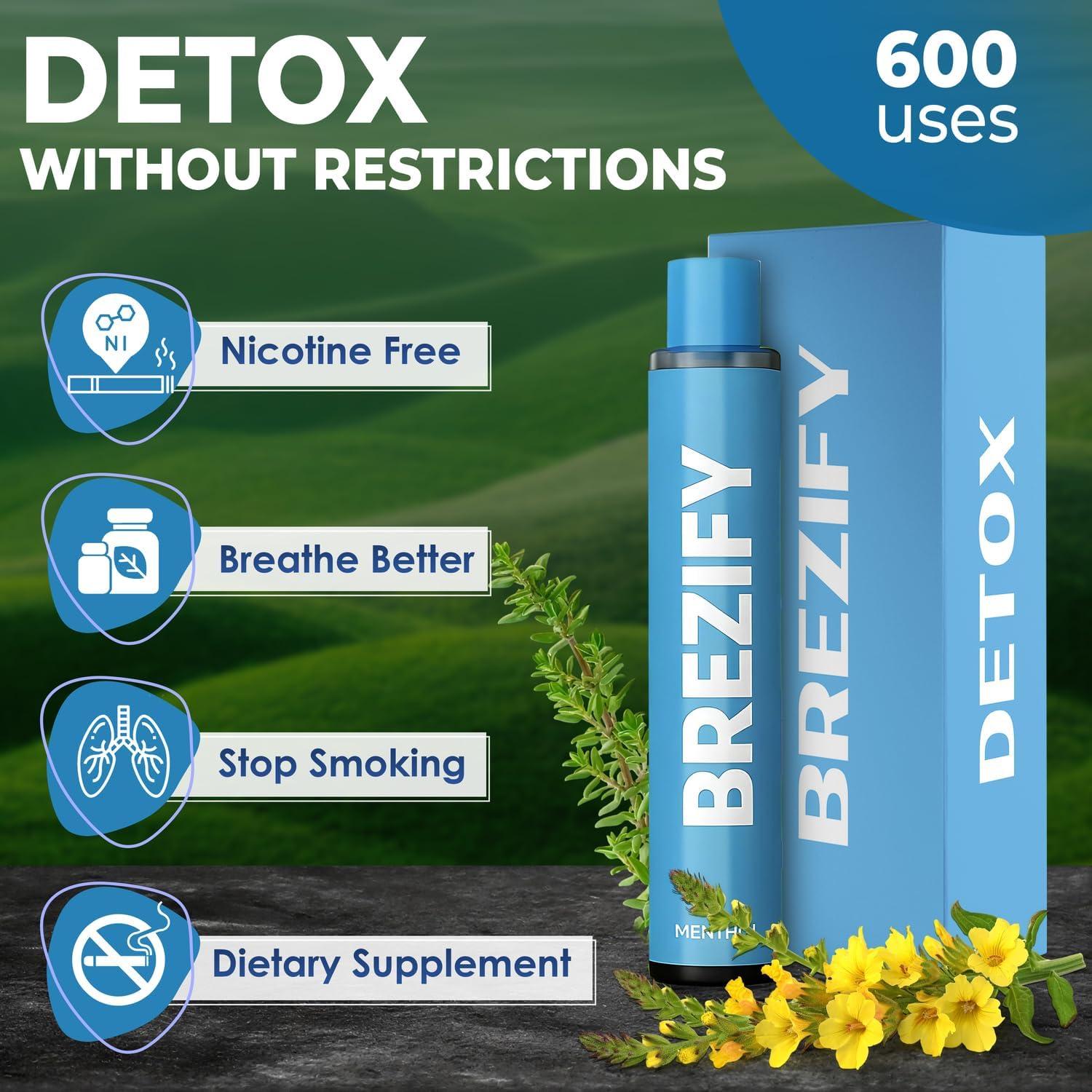 Inhalador Aromático Brezify Detox 1.0 - 600 Usos Natural