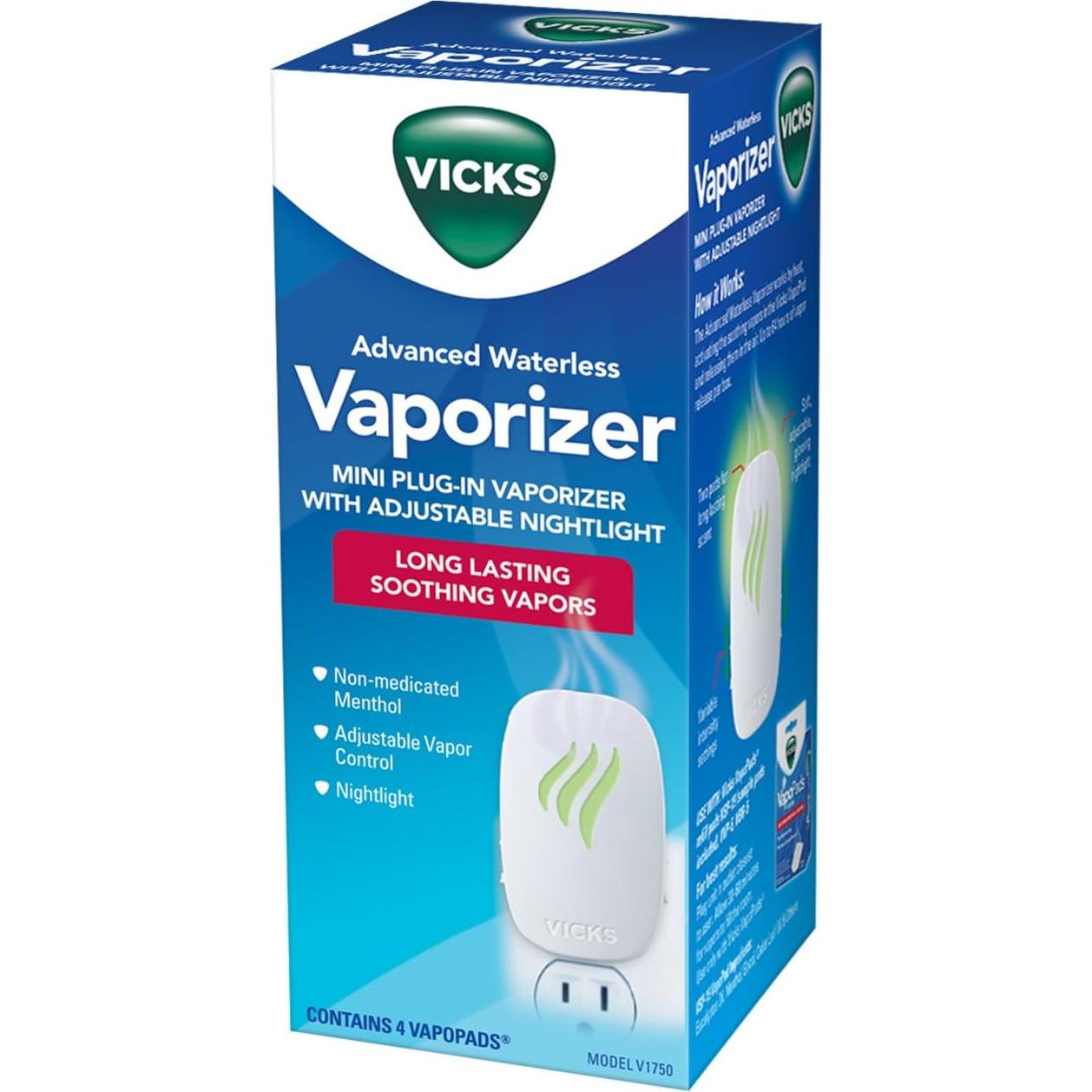 Vicks Vaporizador Sin Agua con Luz Nocturna y VapoPads