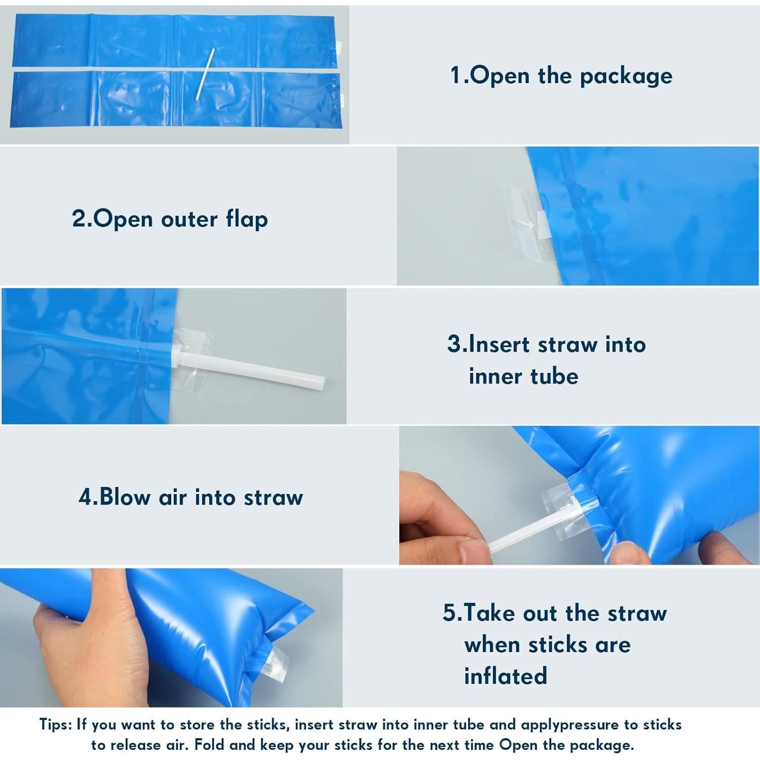 48 Palos de Trueno Inflables Civaner Azul para Animar Eventos