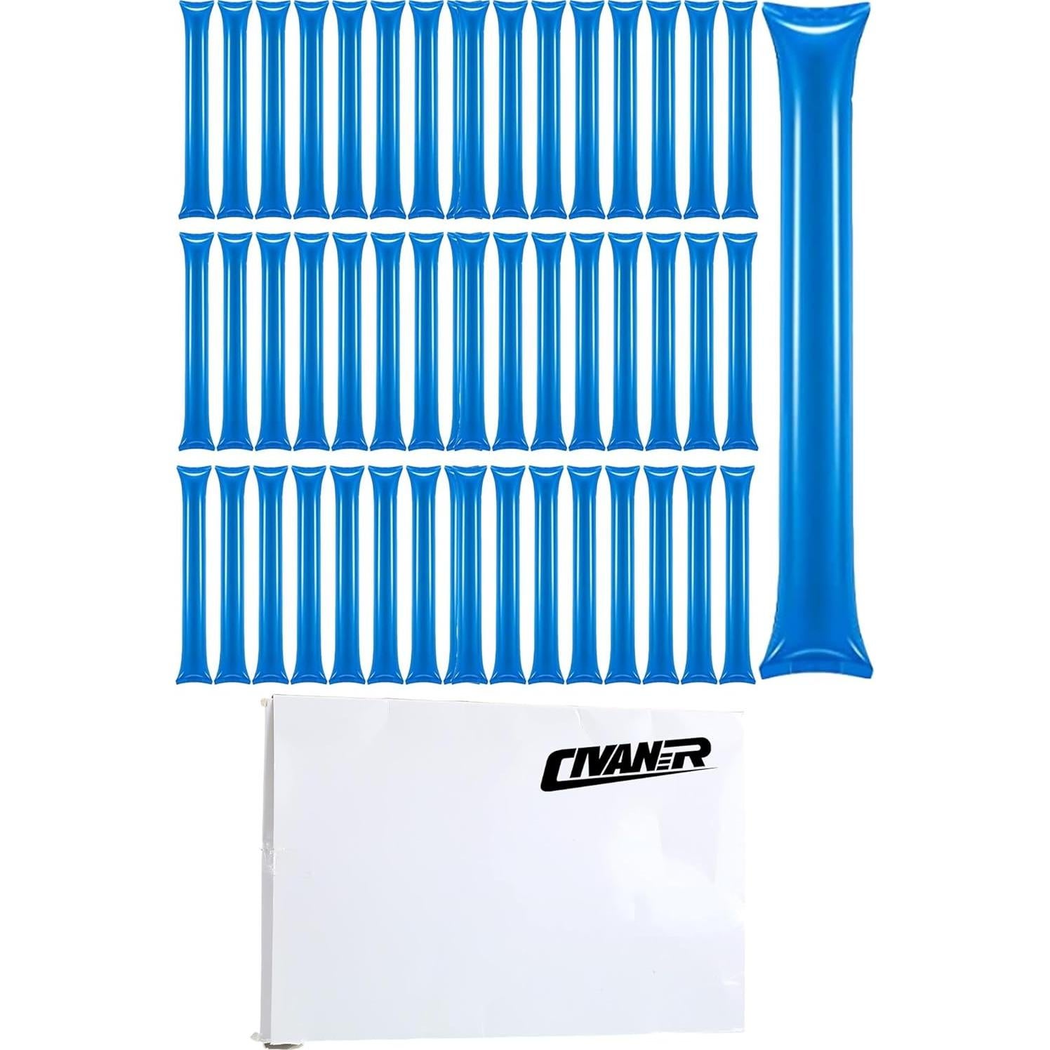 48 Palos de Trueno Inflables Civaner Azul para Animar Eventos