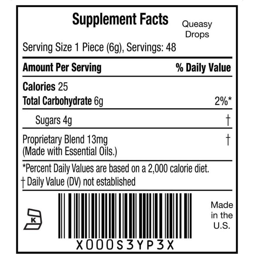 Gotas Queasy Drops Tres Lollies - Alivio Nauseas Embarazo 48 Unidades