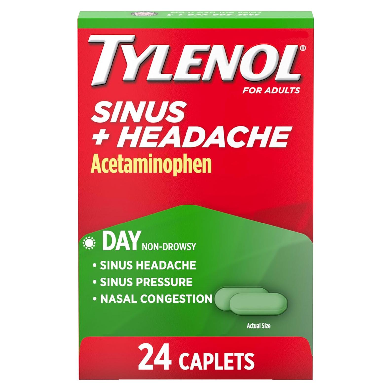 Tylenol Sinus + Dolor de Cabeza Día 24 Caplets 325mg