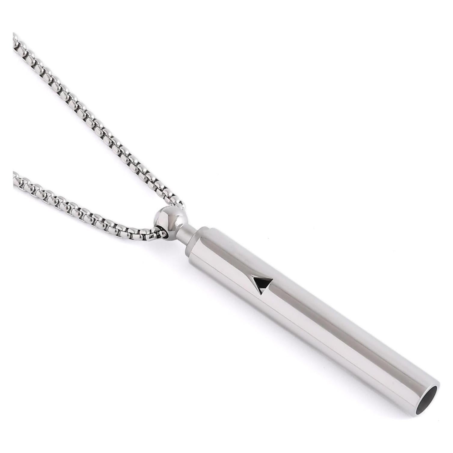 Collar de Respiración Antitabaco Breathlink Plata Acero Inoxidable