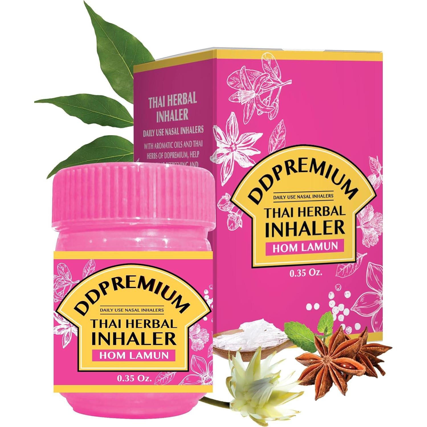 Inhalador Herbal Tailandés Yadom HOM LAMUN 18g - Alivio Respiratorio