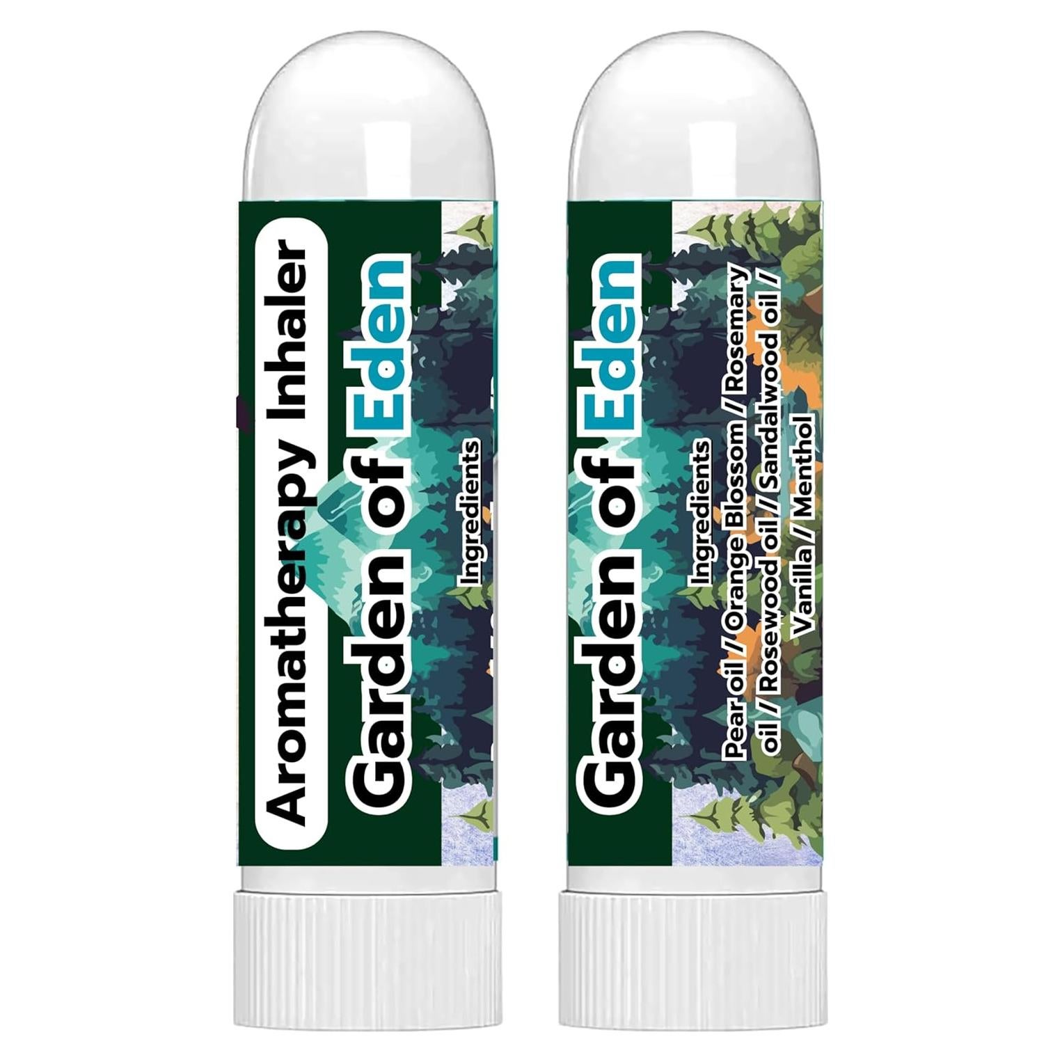 Inhalador Nasal Kleverklover Jardín del Edén - Paquete de 2, Aroma Floral-Amaderado