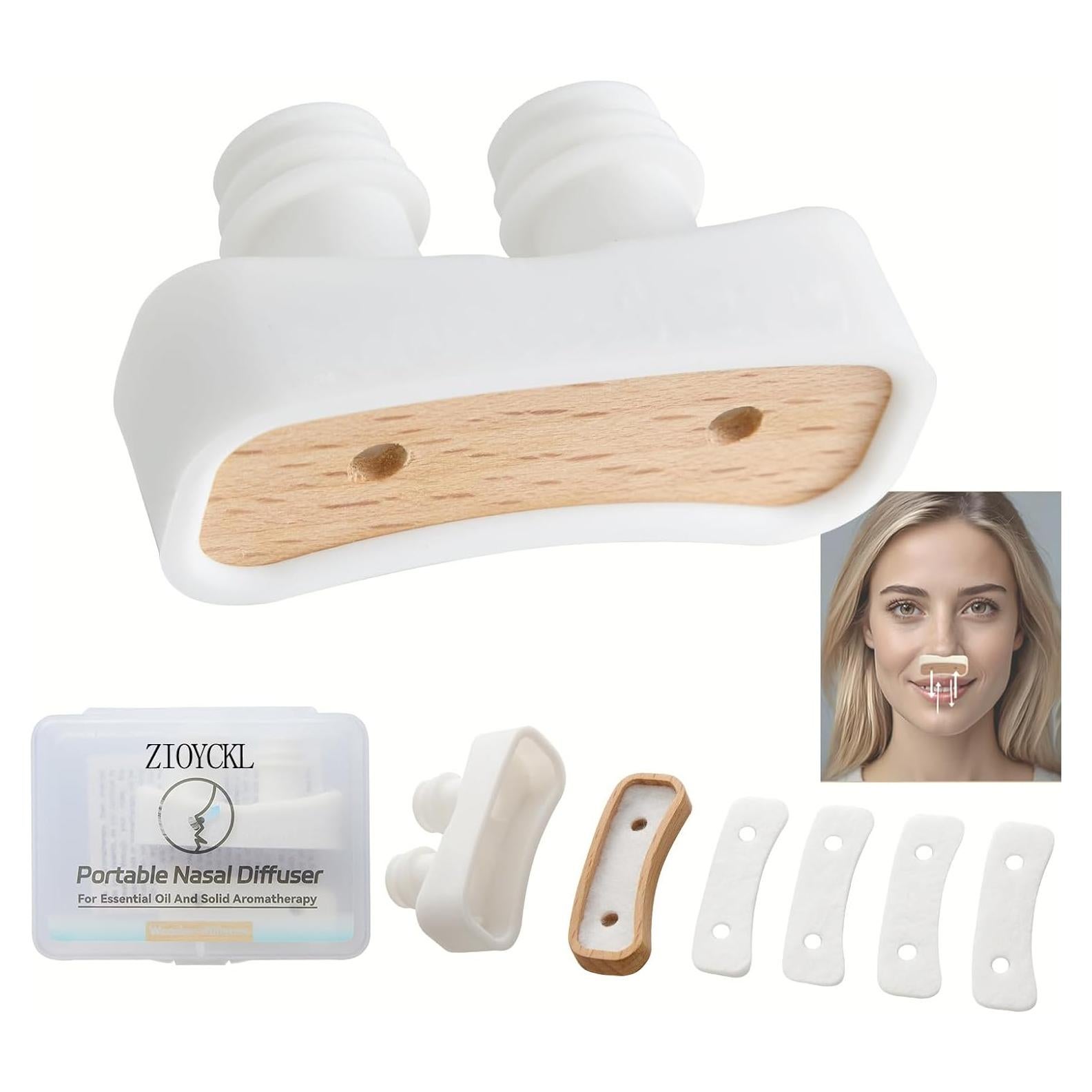 Inhalador Nasal Aromaterapia ZIOYCKL Difusor Portátil Blanco