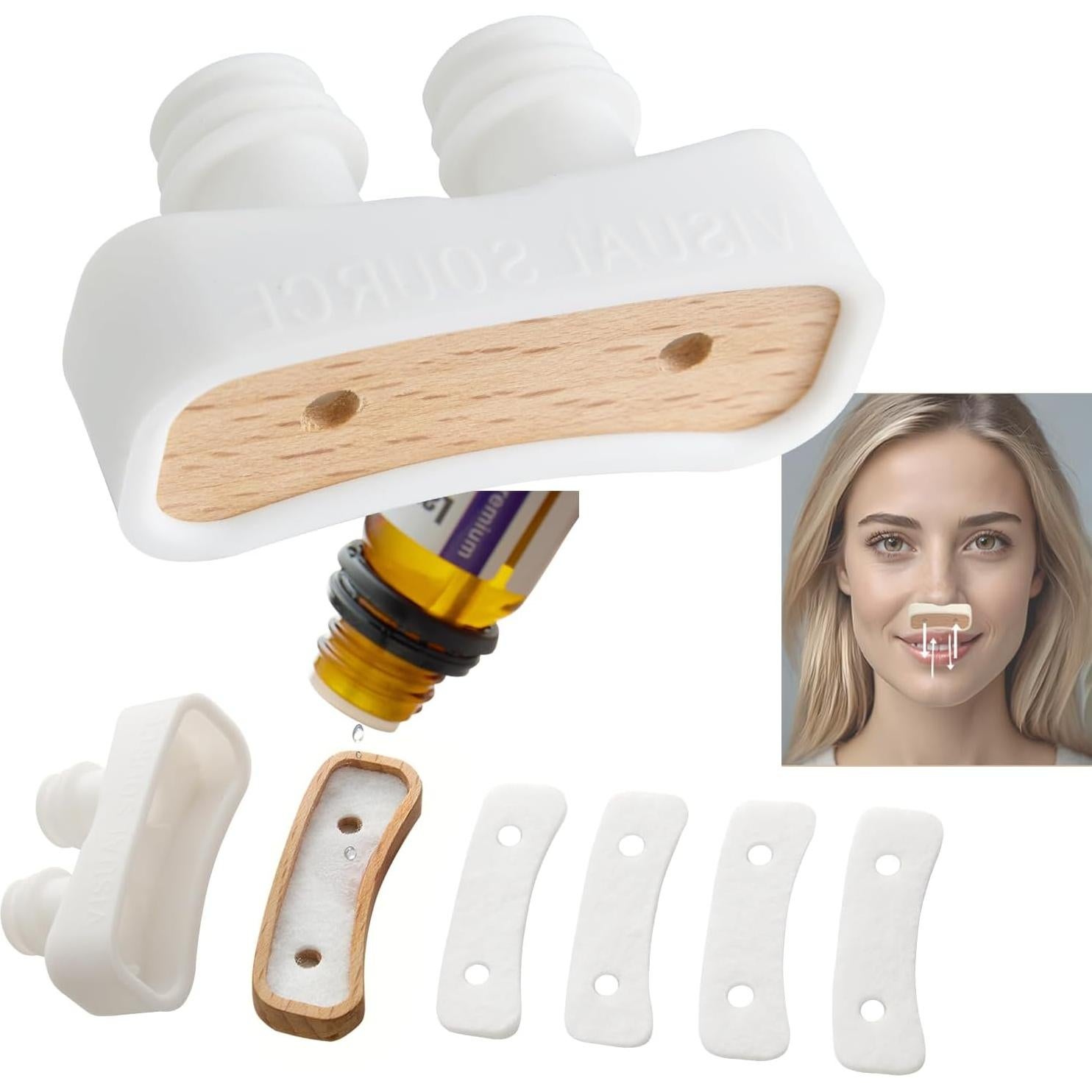 Inhalador Nasal Aromaterapia ZIOYCKL Difusor Portátil Blanco