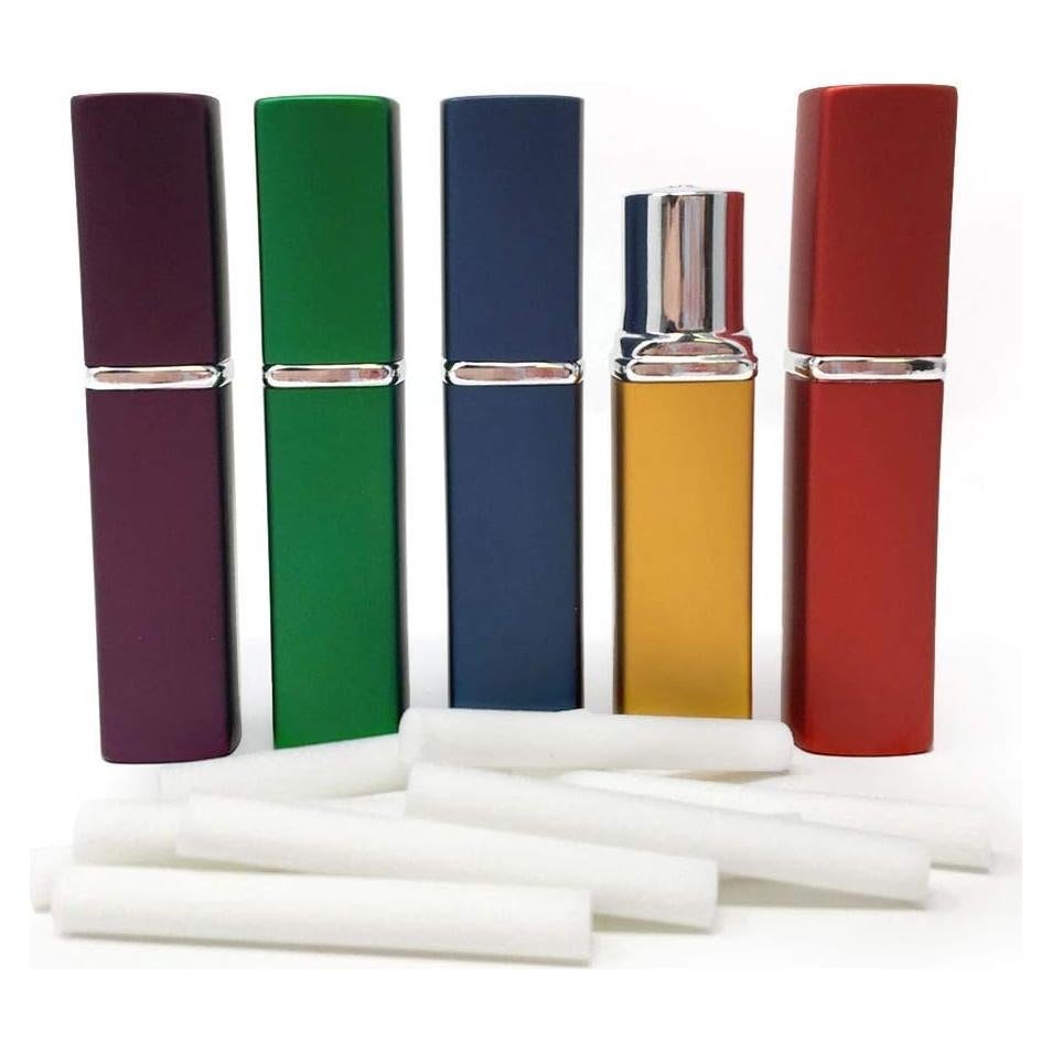 Juego de 5 Inhaladores de Aromaterapia Rivertree Life - Aluminio y Vidrio