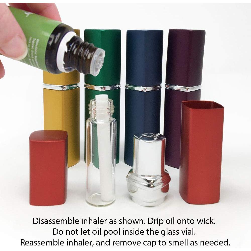 Juego de 5 Inhaladores de Aromaterapia Rivertree Life - Aluminio y Vidrio