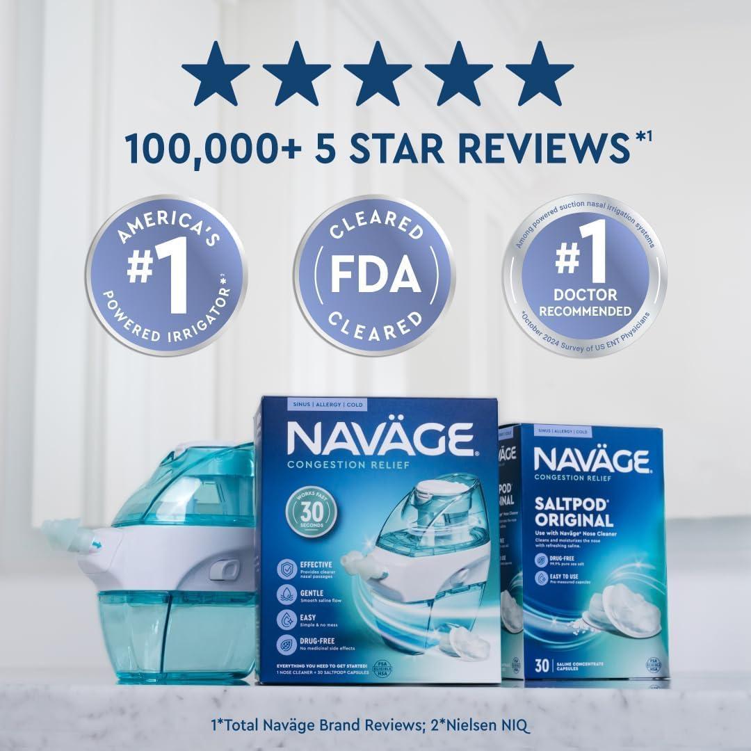 Sistema de Irrigación Nasal Navage Deluxe - Kit Completo con 30 SalPods