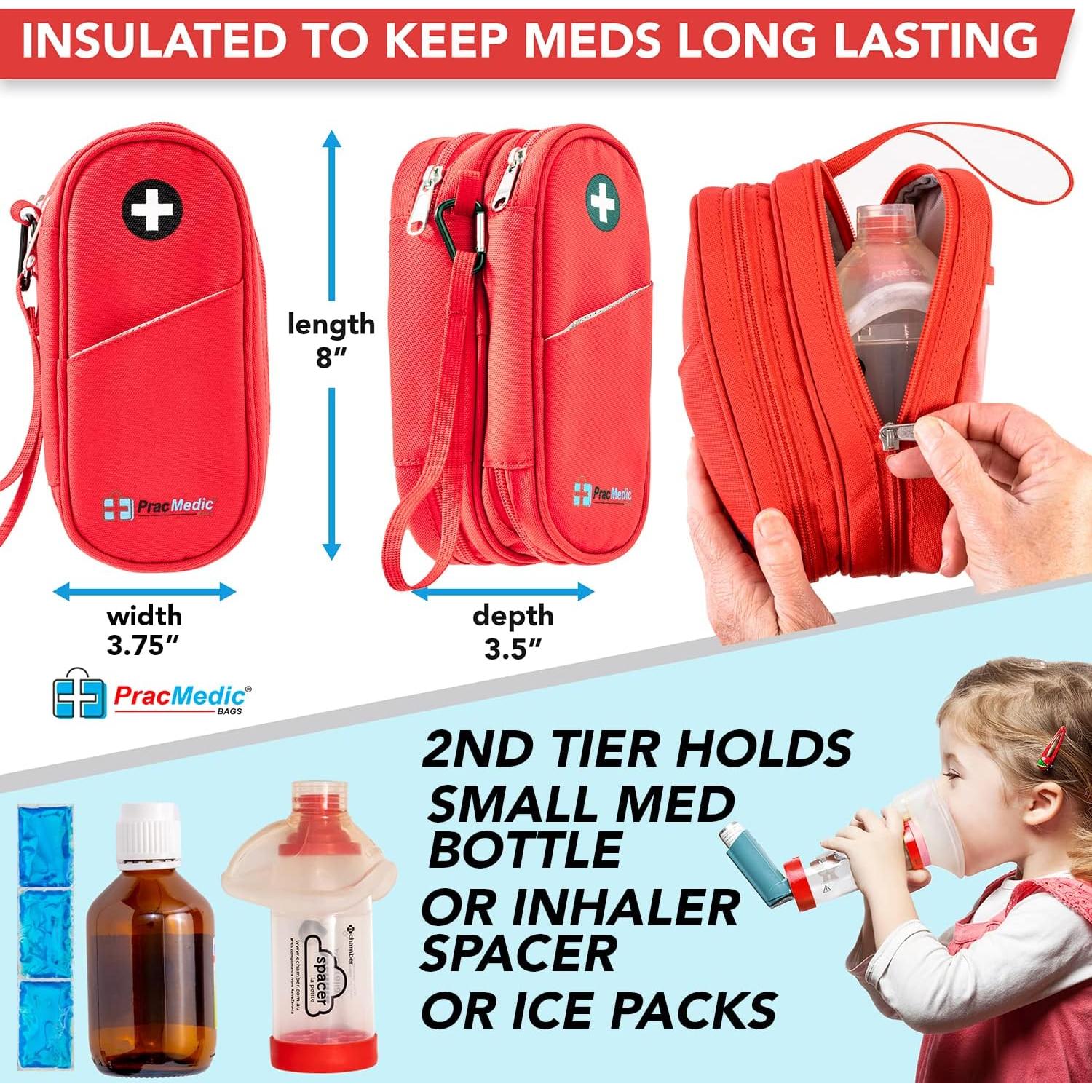 Estuche Médico PracMedic MAX-RED para EpiPen y Medicamentos