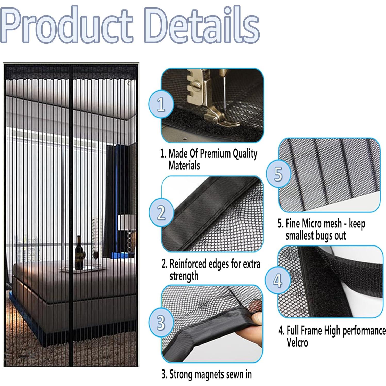 Cortina Magnética TheFitLife - Malla Resistente 60x80 cm