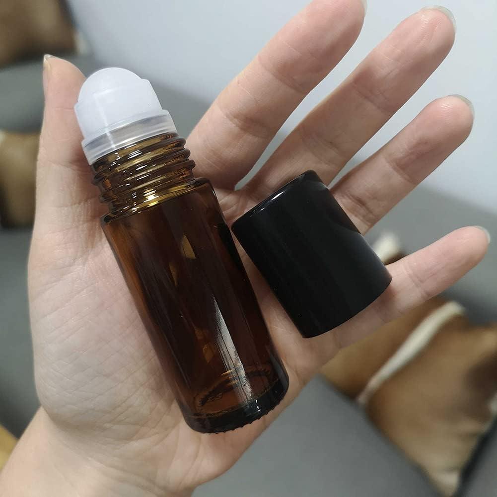 Paquete de 4 botellas de vidrio ámbar 30ml ConStore con rodillo