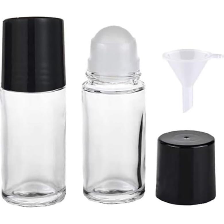 Juego de 2 Botellas de Vidrio 30ml con Rodillo BWESOO