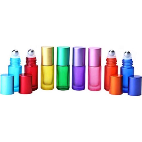 ConStore 8 Botellas de Rodillo de Vidrio 5ml para Aceites Esenciales