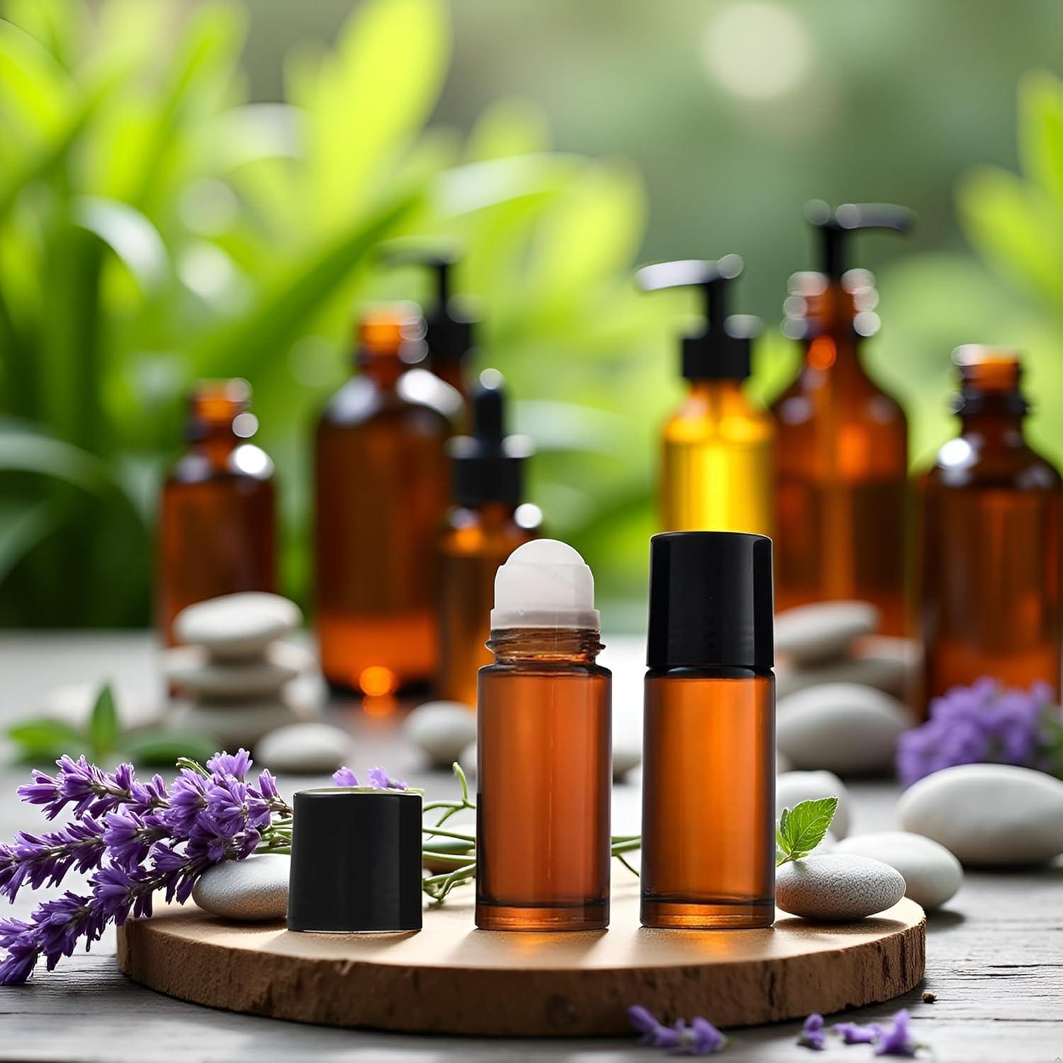 Botellas de Aceite Esencial de Vidrio Marrón 50ml Calsgkspray