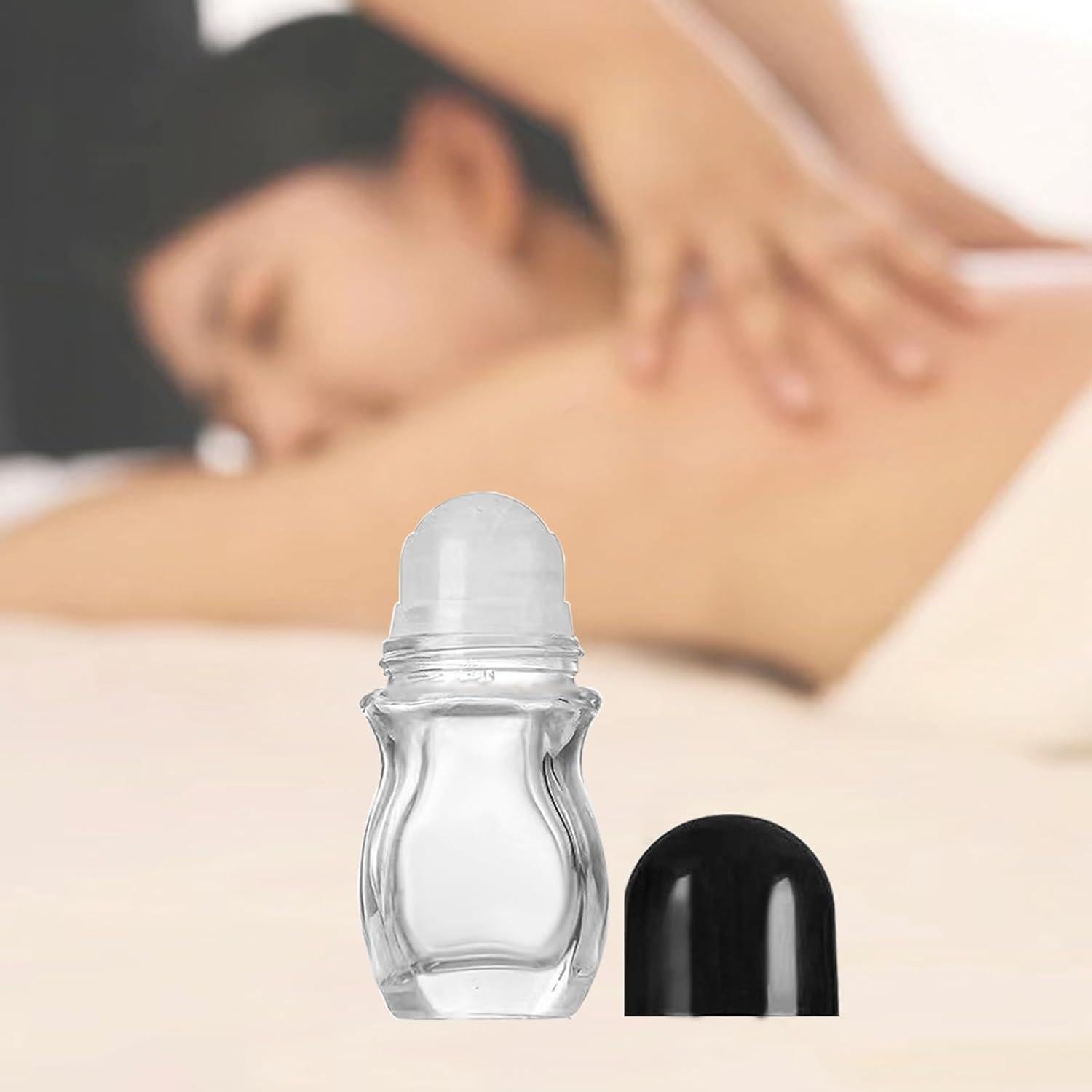 4 Botellas de Vidrio Rellenables 30ml PYAWI con Rodillo