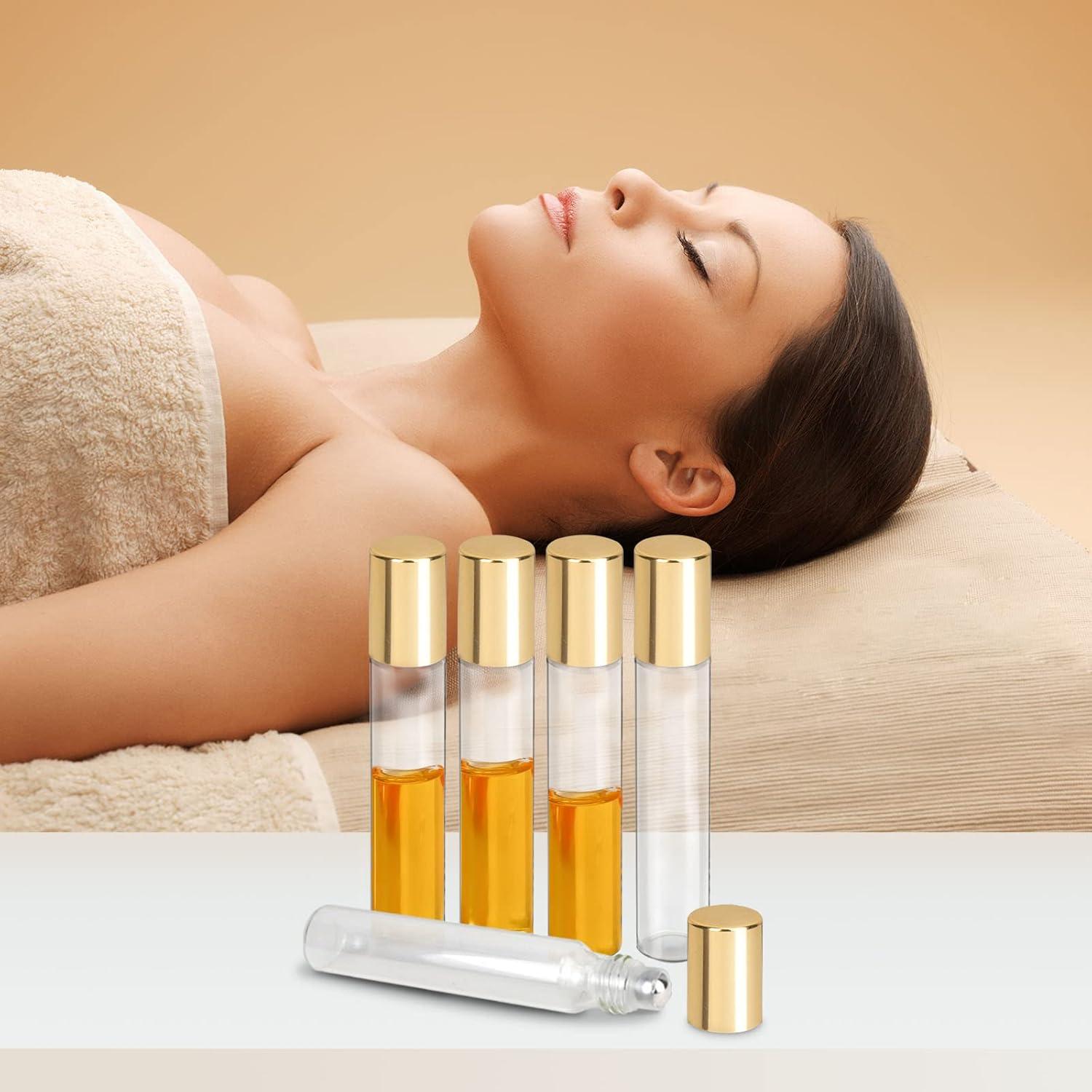 Set de 12 Botellas de Vidrio Recargables HMIEPRS 10ml con Bola Rodante