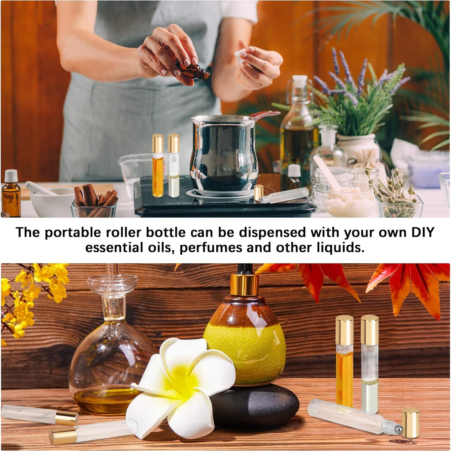 Set de 12 Botellas de Vidrio Recargables HMIEPRS 10ml con Bola Rodante