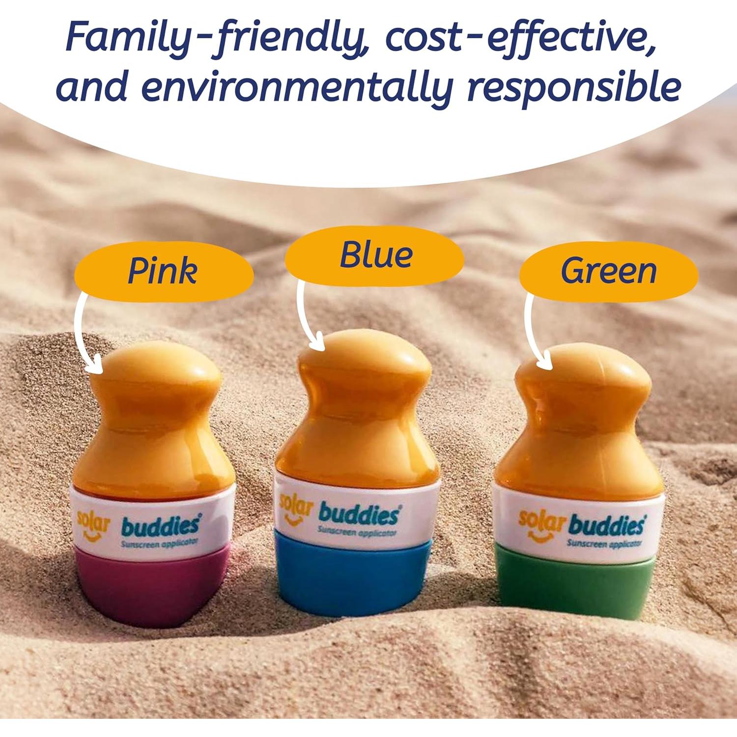 Aplicador Solar Rellenable Solar Buddies Dúo Rosa Verde 100ml