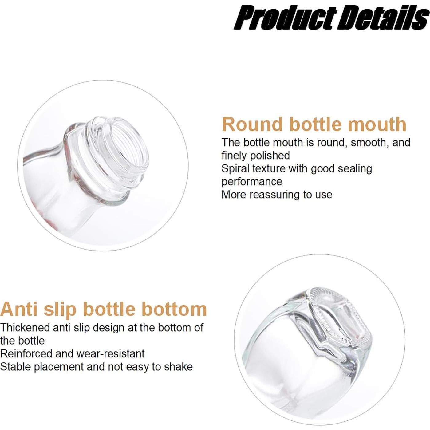 6 Botellas de Vidrio Roll On 30ml Doromy Reutilizables A Prueba de Fugas