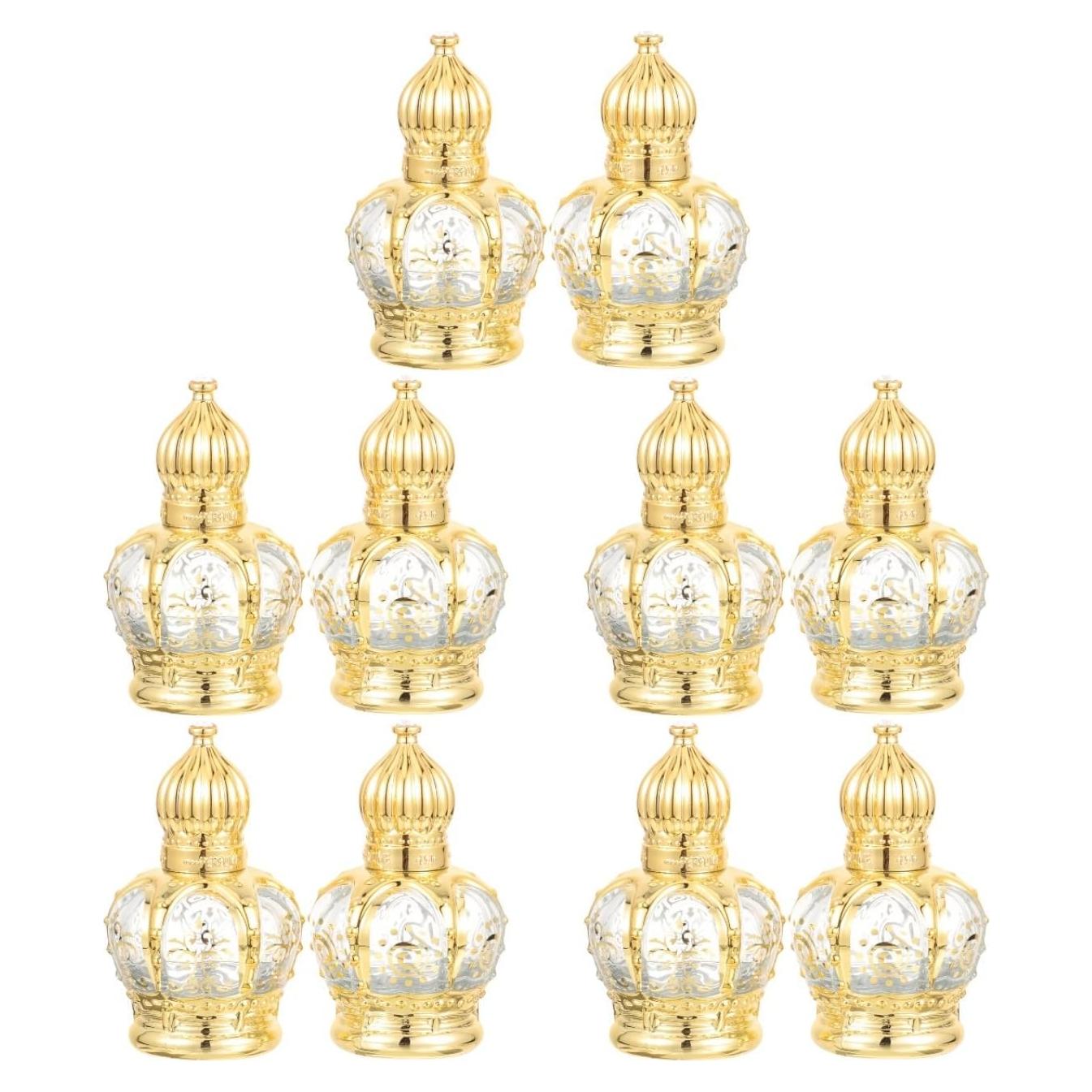 Botellas de Perfume Vintage Housoutil 10ml Vidrio Dorado