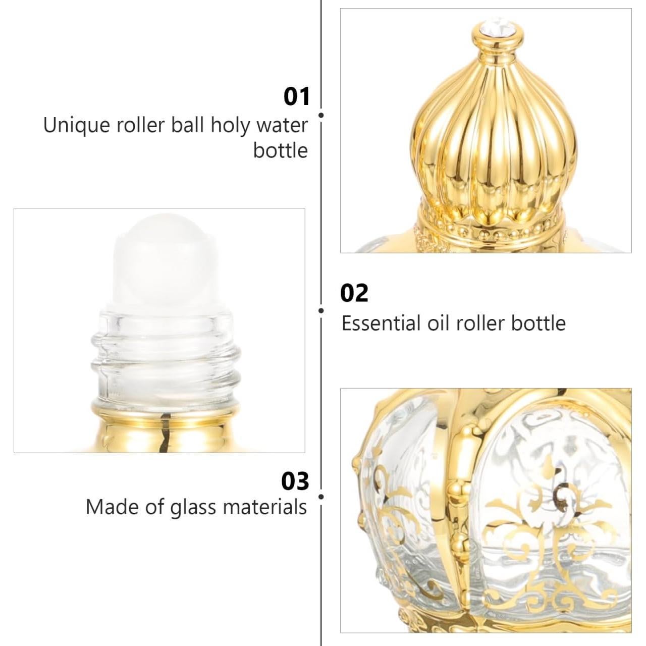 Botellas de Perfume Vintage Housoutil 10ml Vidrio Dorado