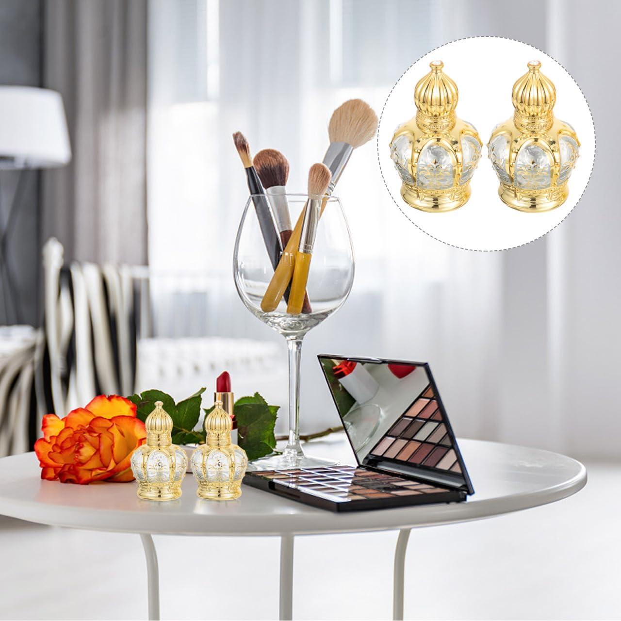 Botellas de Perfume Vintage Housoutil 10ml Vidrio Dorado