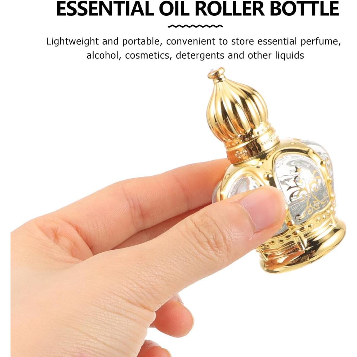 Botellas de Perfume Vintage Housoutil 10ml Vidrio Dorado