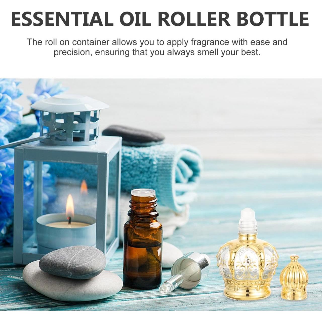 Botellas de Perfume Vintage Housoutil 10ml Vidrio Dorado