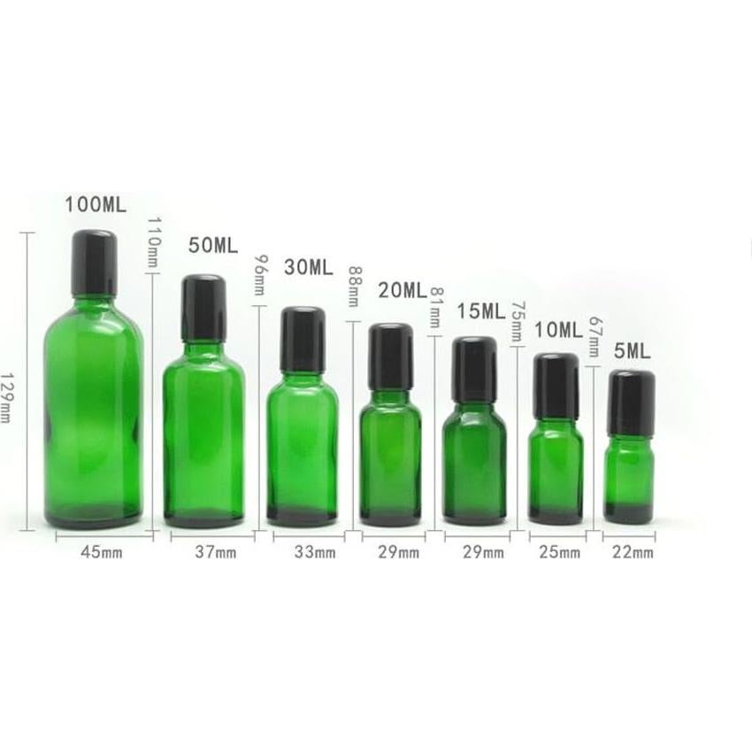 3 Botellas de Vidrio Verde Rellenables TUPWEL-1 50ml