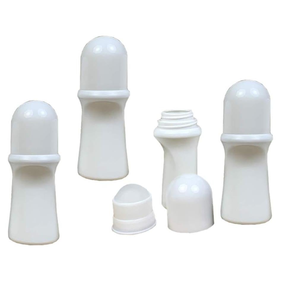 4 Botellas Vacías Recargables Roll On 50ml lasenersm - Plástico Blanco
