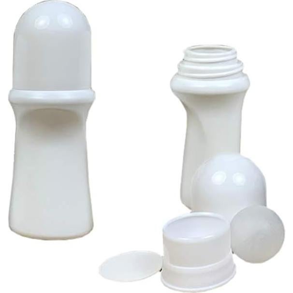 4 Botellas Vacías Recargables Roll On 50ml lasenersm - Plástico Blanco
