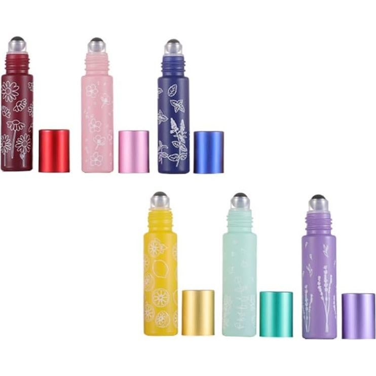 10 Botellas de Rodillo de Vidrio 10ml YORROR Rosa Reutilizables