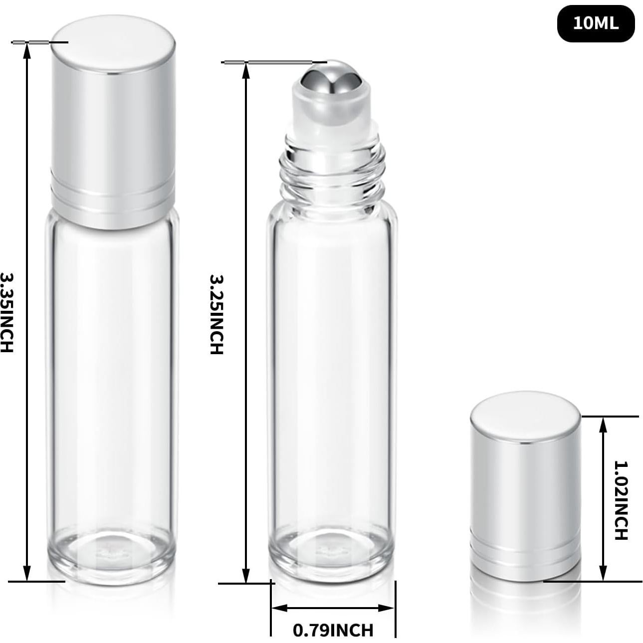 Paquete de 12 botellas rodantes Jxcmeng 10ml vidrio acero inoxidable