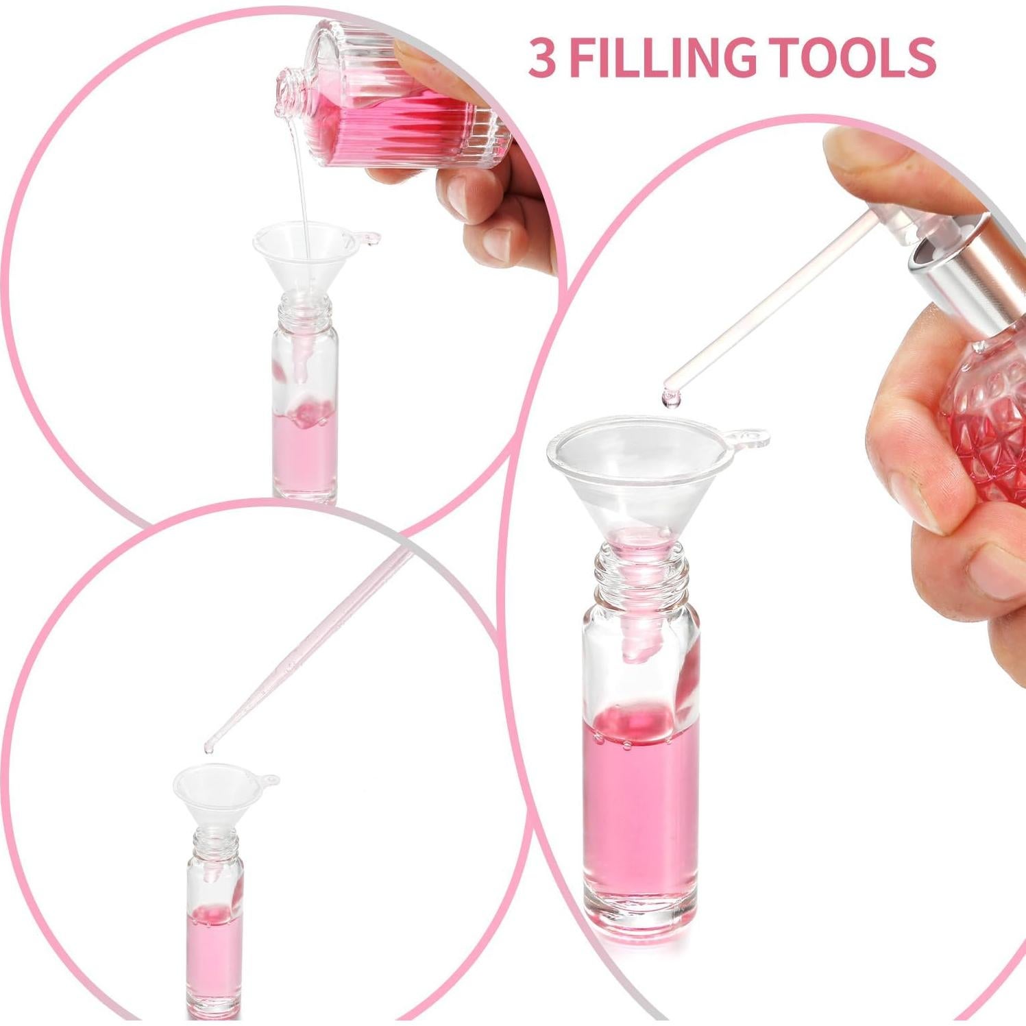 Paquete de 12 botellas rodantes Jxcmeng 10ml vidrio acero inoxidable