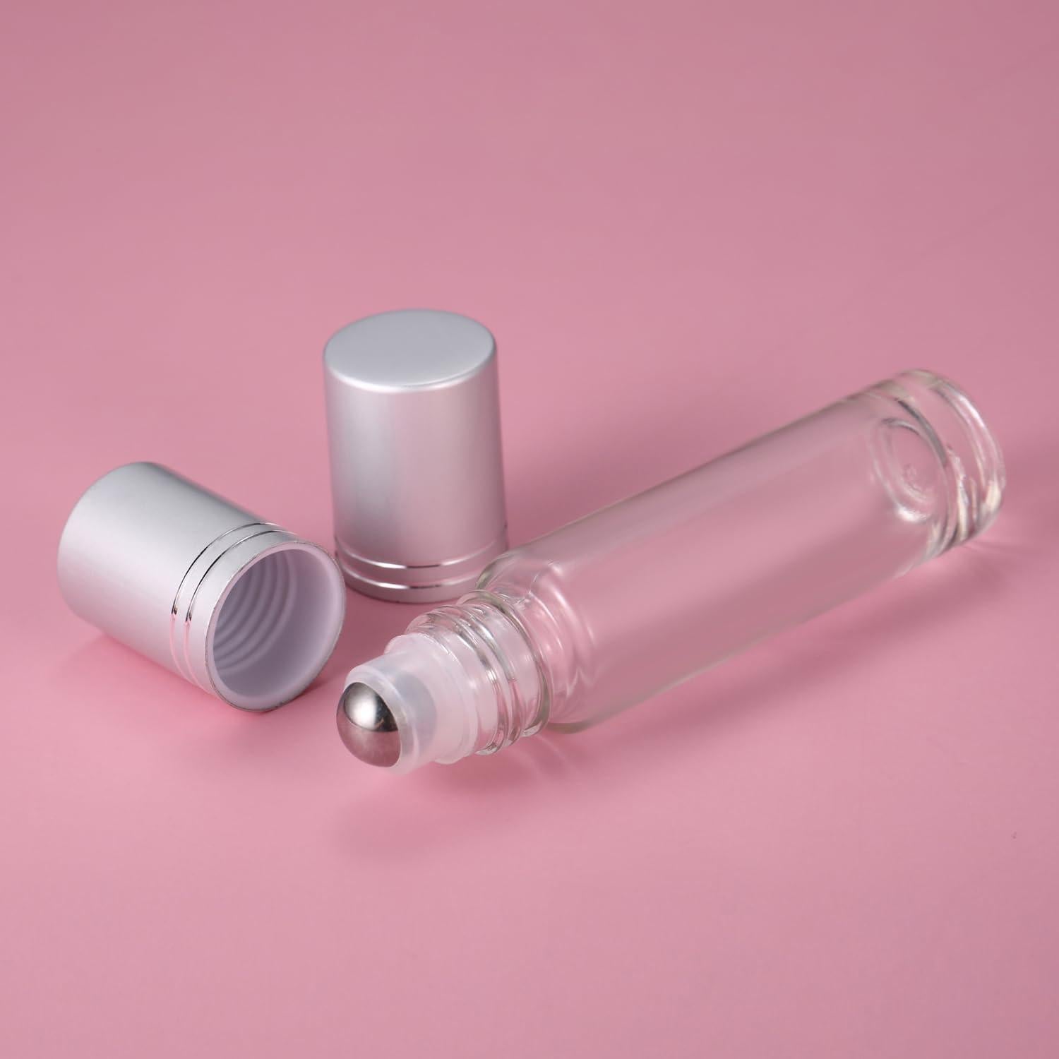 Paquete de 12 botellas rodantes Jxcmeng 10ml vidrio acero inoxidable