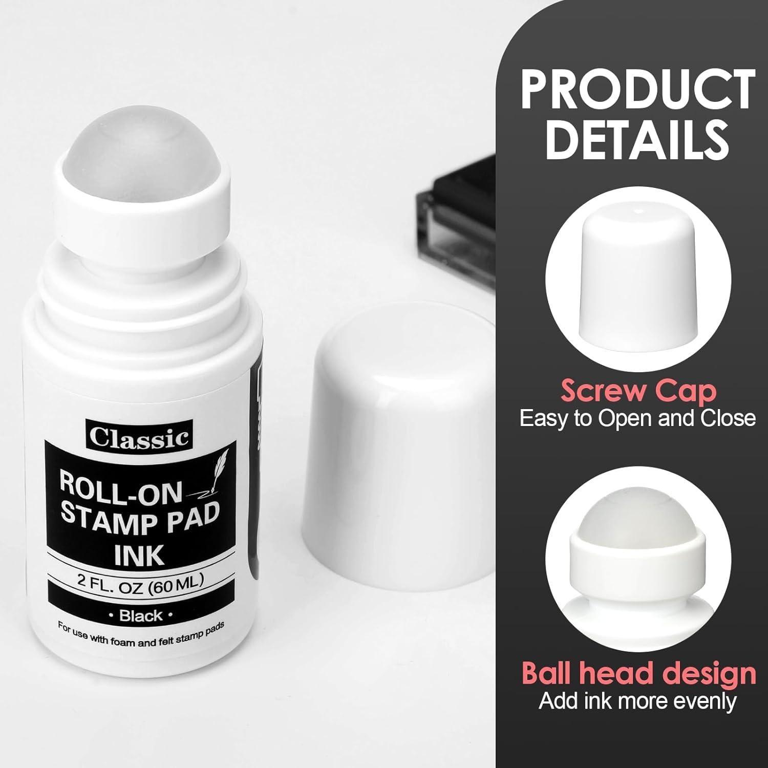 Paquete de 2 Recargas de Tinta Negra MotiMind para Sello Roll-on 56.7 ml