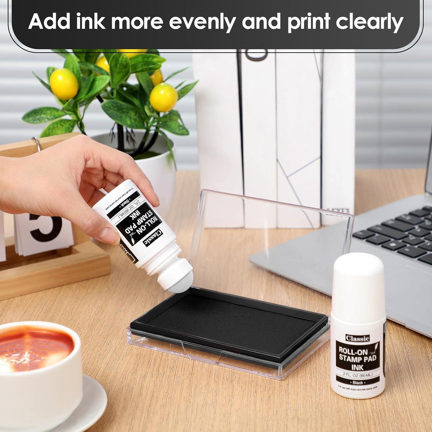 Paquete de 2 Recargas de Tinta Negra MotiMind para Sello Roll-on 56.7 ml