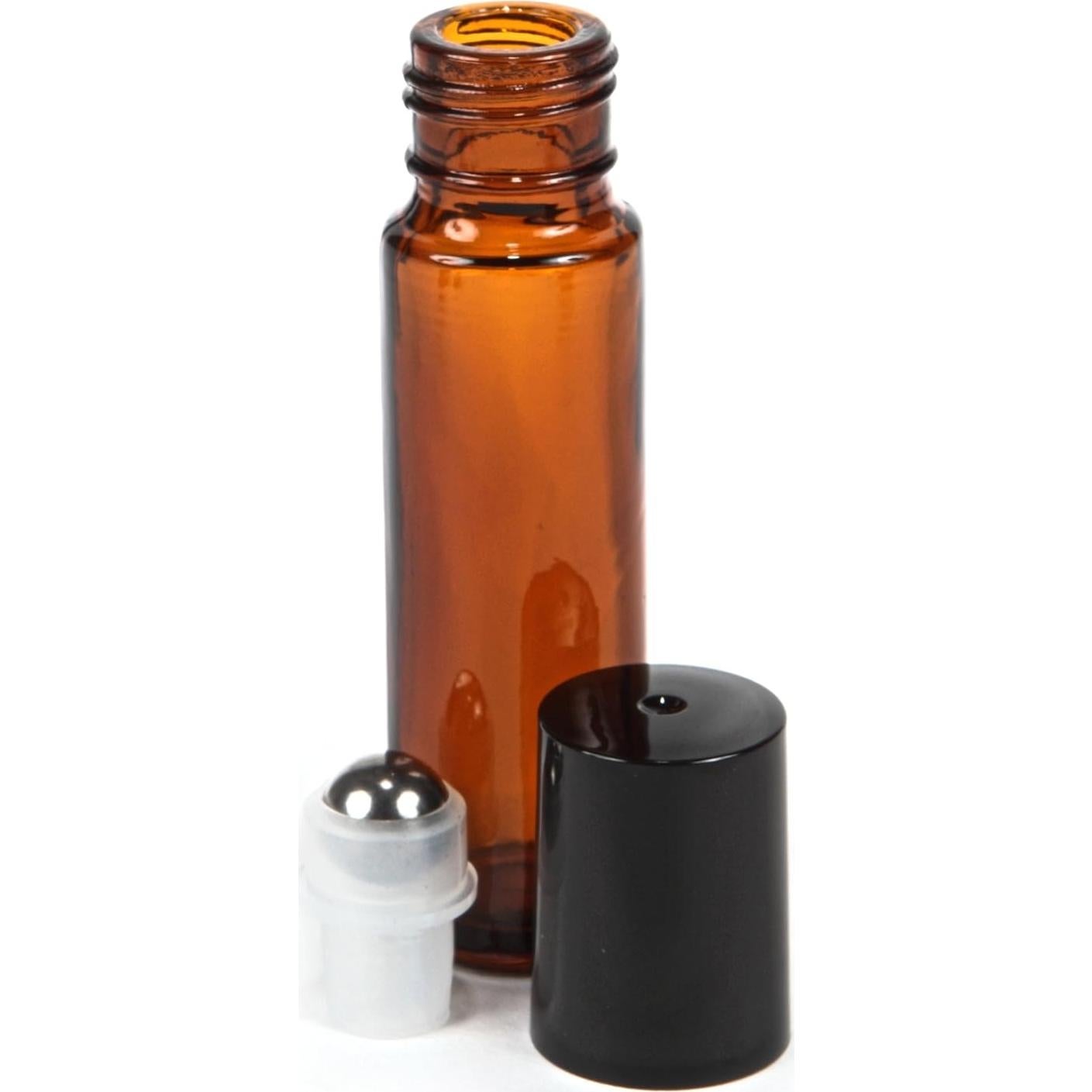 Botellas de vidrio ámbar con rodillo Vivaplex - 6 unidades